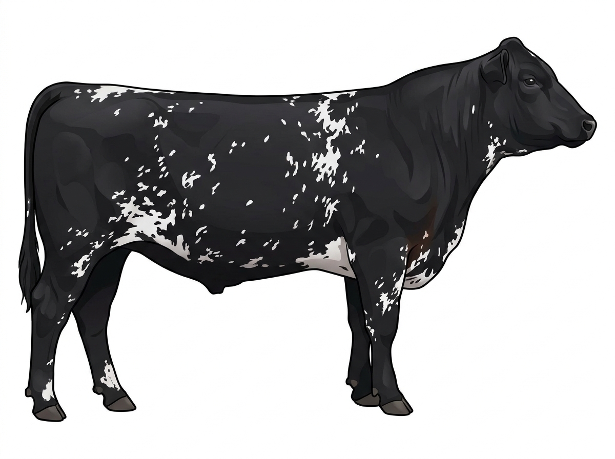 Black light roan Maine-Anjou x Angus Cross Steer