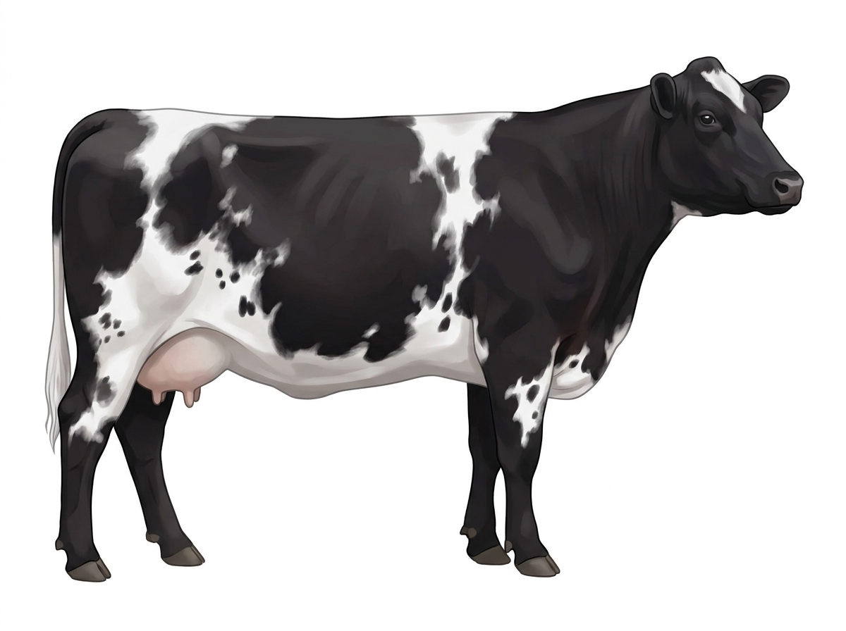 Black roan with minimal spotting Maine-Anjou x Angus Cross Cow
