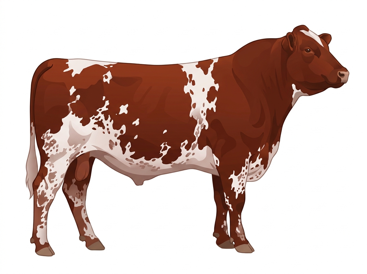 Red light roan with minimal spotting Maine-Anjou x Angus Cross Bull