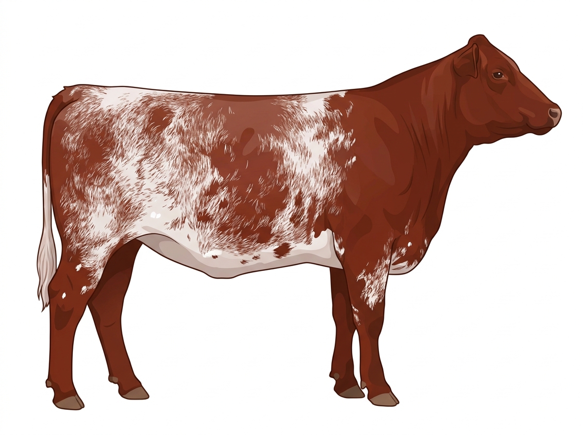 Red light roan with minimal spotting Maine-Anjou x Angus Cross Heifer