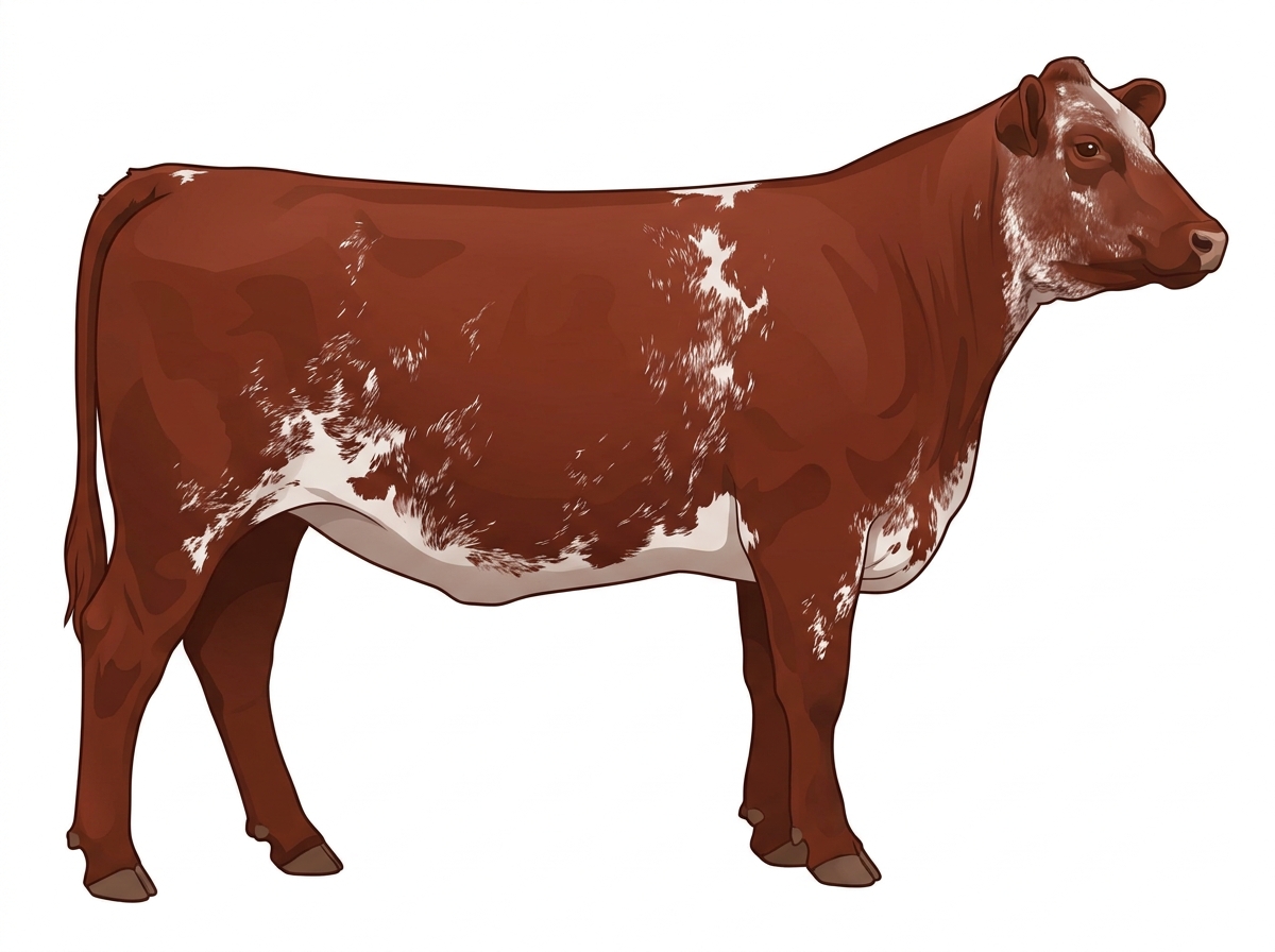 Red roan with minimal spotting Maine-Anjou x Angus Cross Heifer