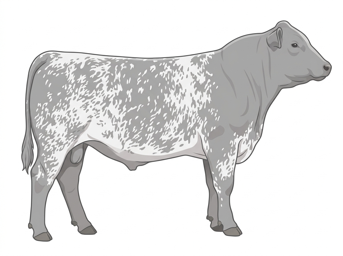 Gray light roan Maine-Anjou x Chianina Cross Bull