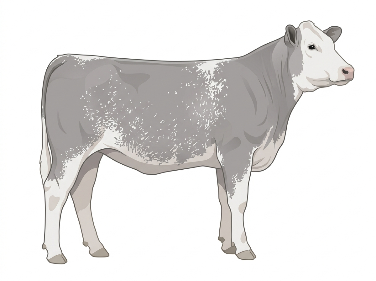 Gray light roan Maine-Anjou x Chianina Cross Heifer