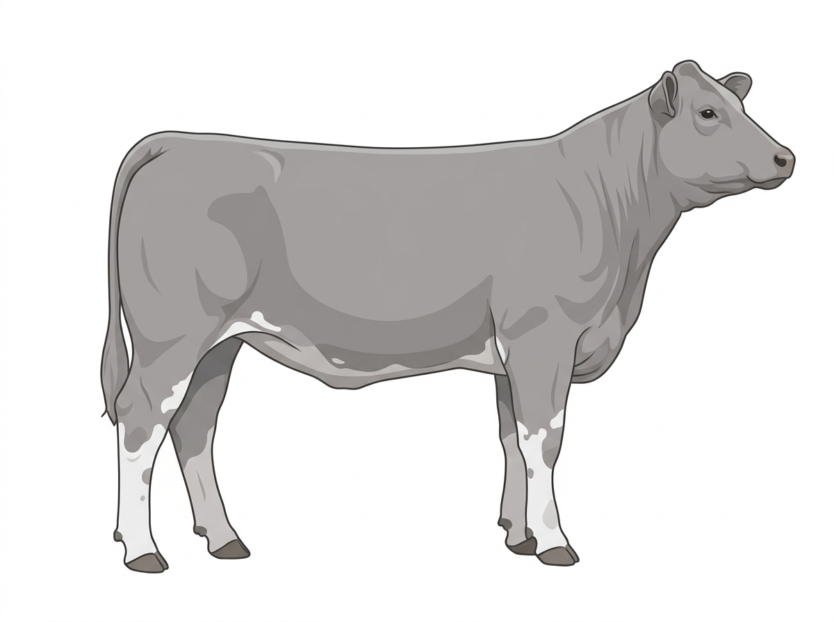 Gray with minimal spotting Maine-Anjou x Chianina Cross Heifer