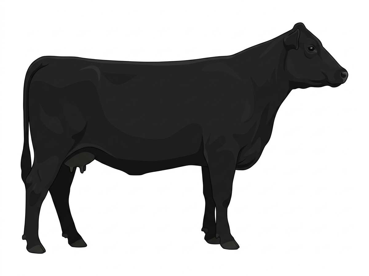 Black MaineTainer Cow