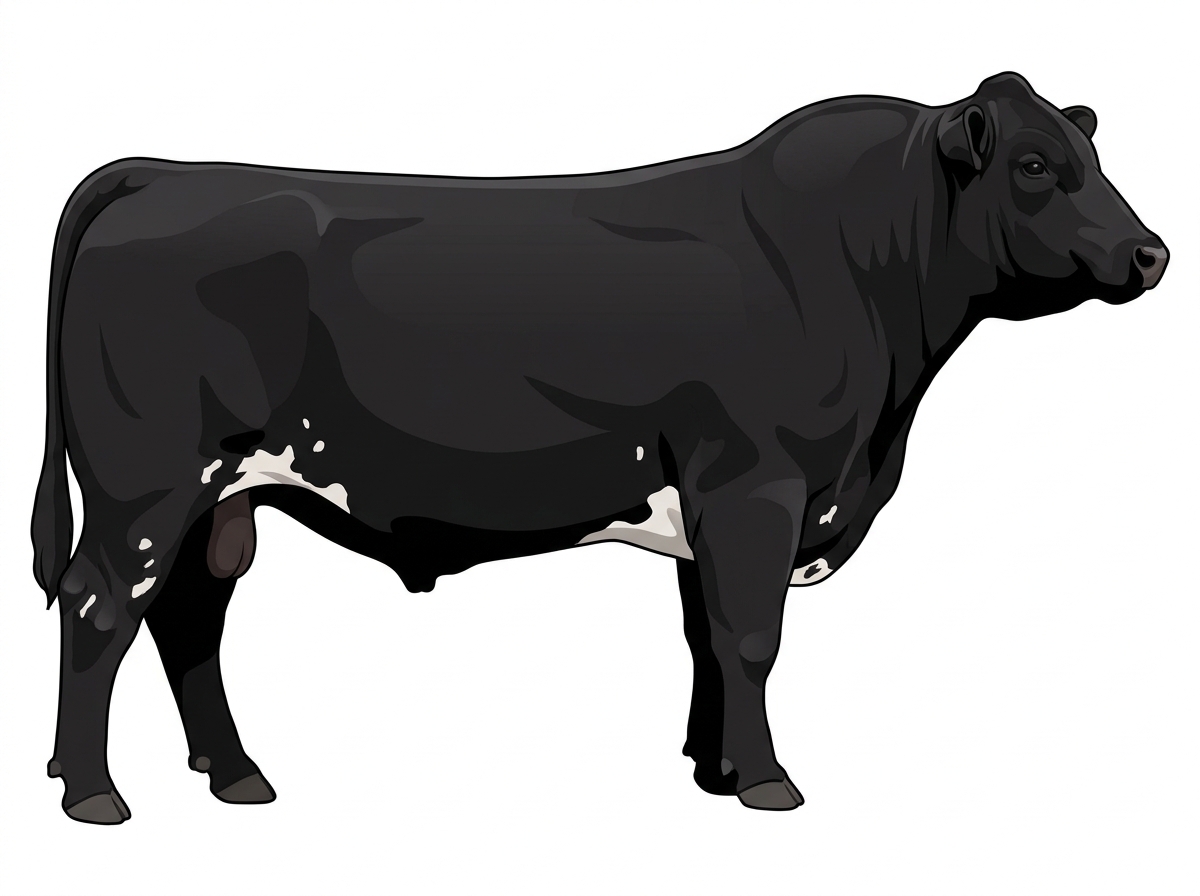 Black with a few white spots MaineTainer Bull