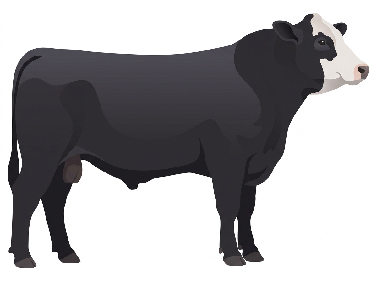 Black with a partial white face MaineTainer Bull