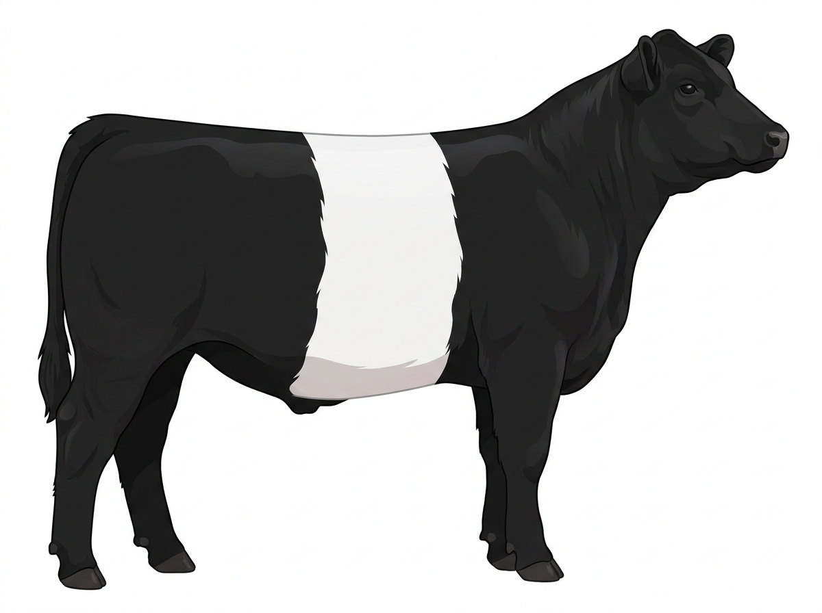 Black with a white belt around the midsection MaineTainer Steer