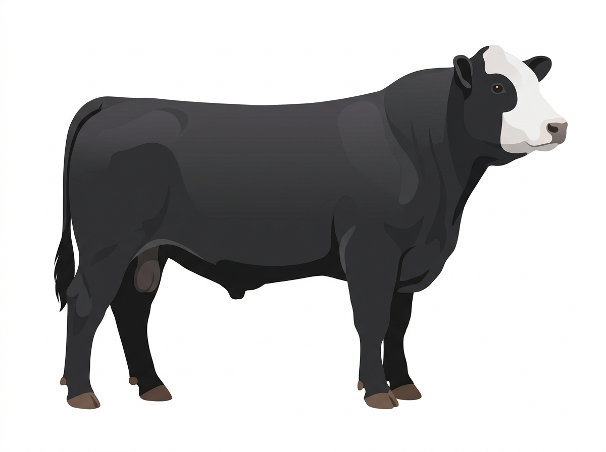 Black with a white face MaineTainer Bull