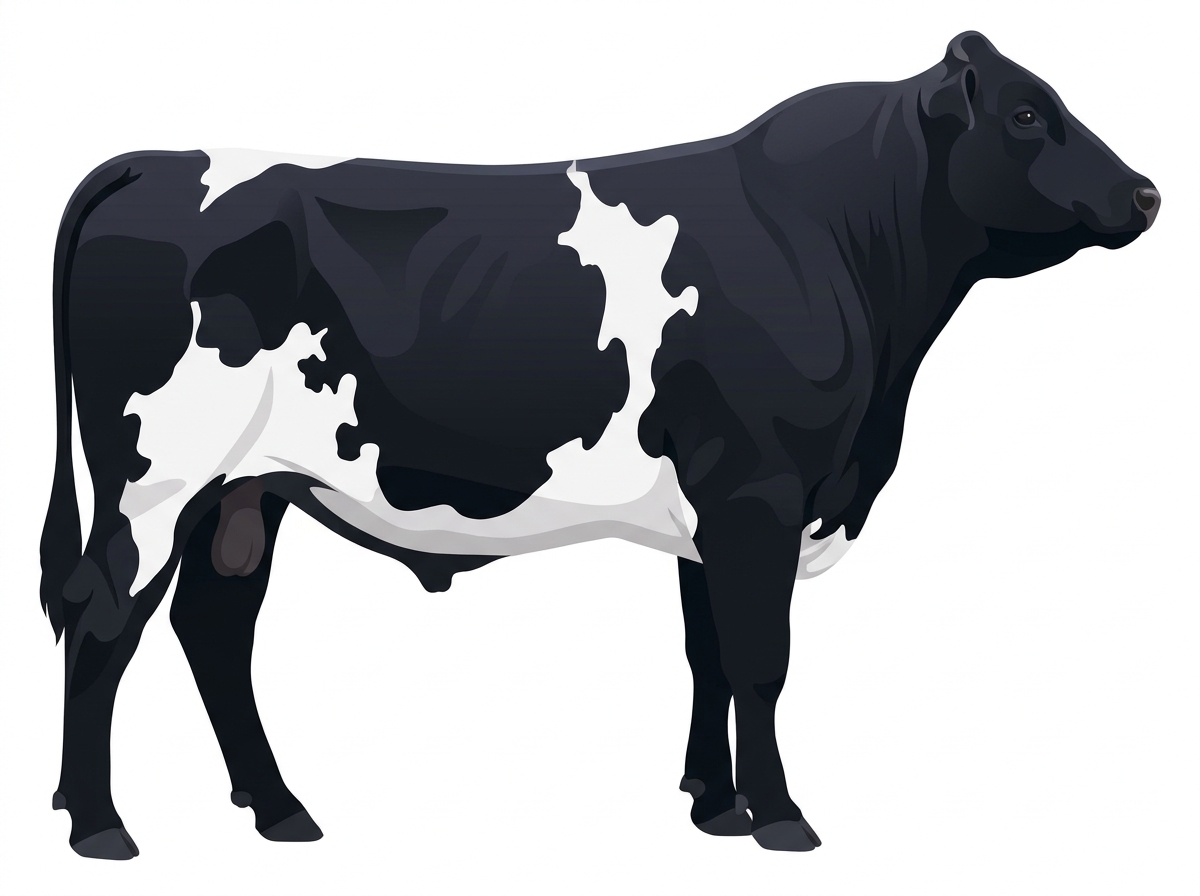 Black with white in large patches MaineTainer Bull