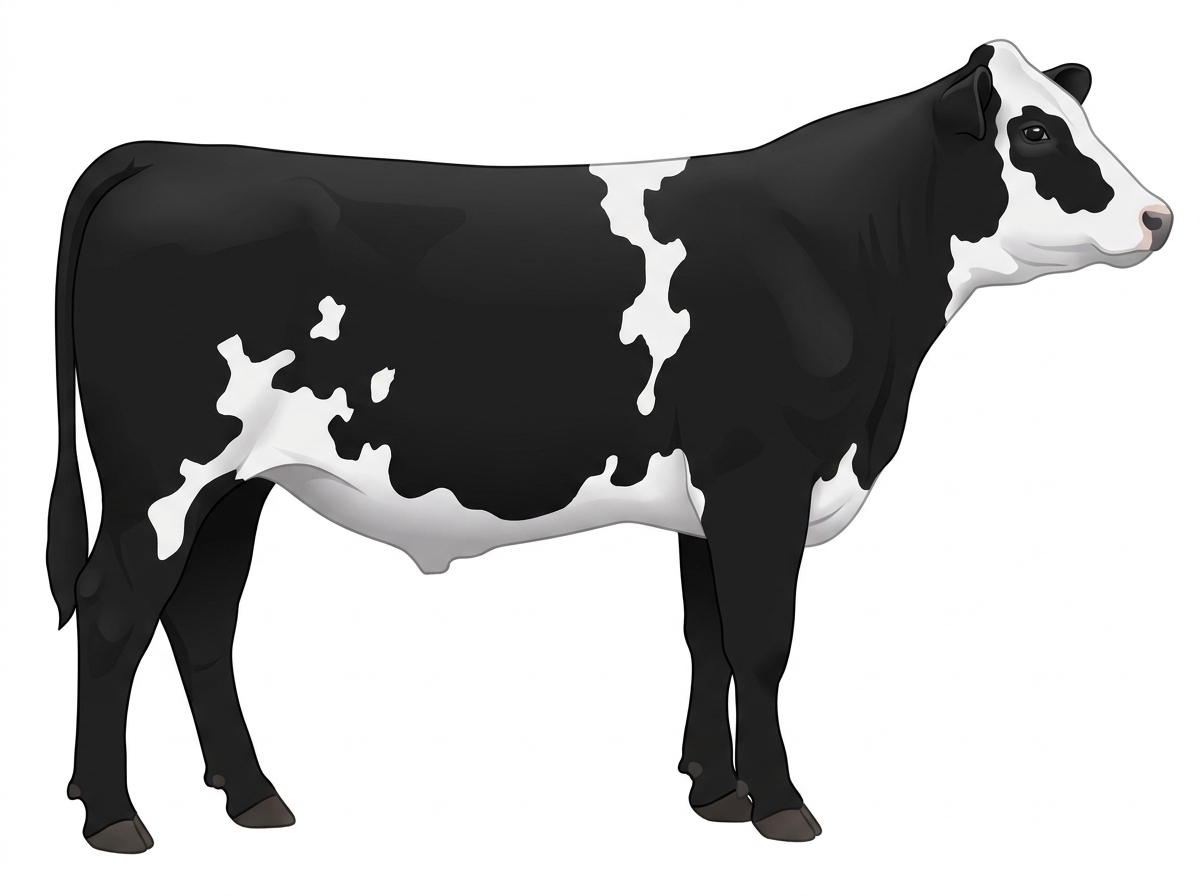 Black with white spots MaineTainer Steer
