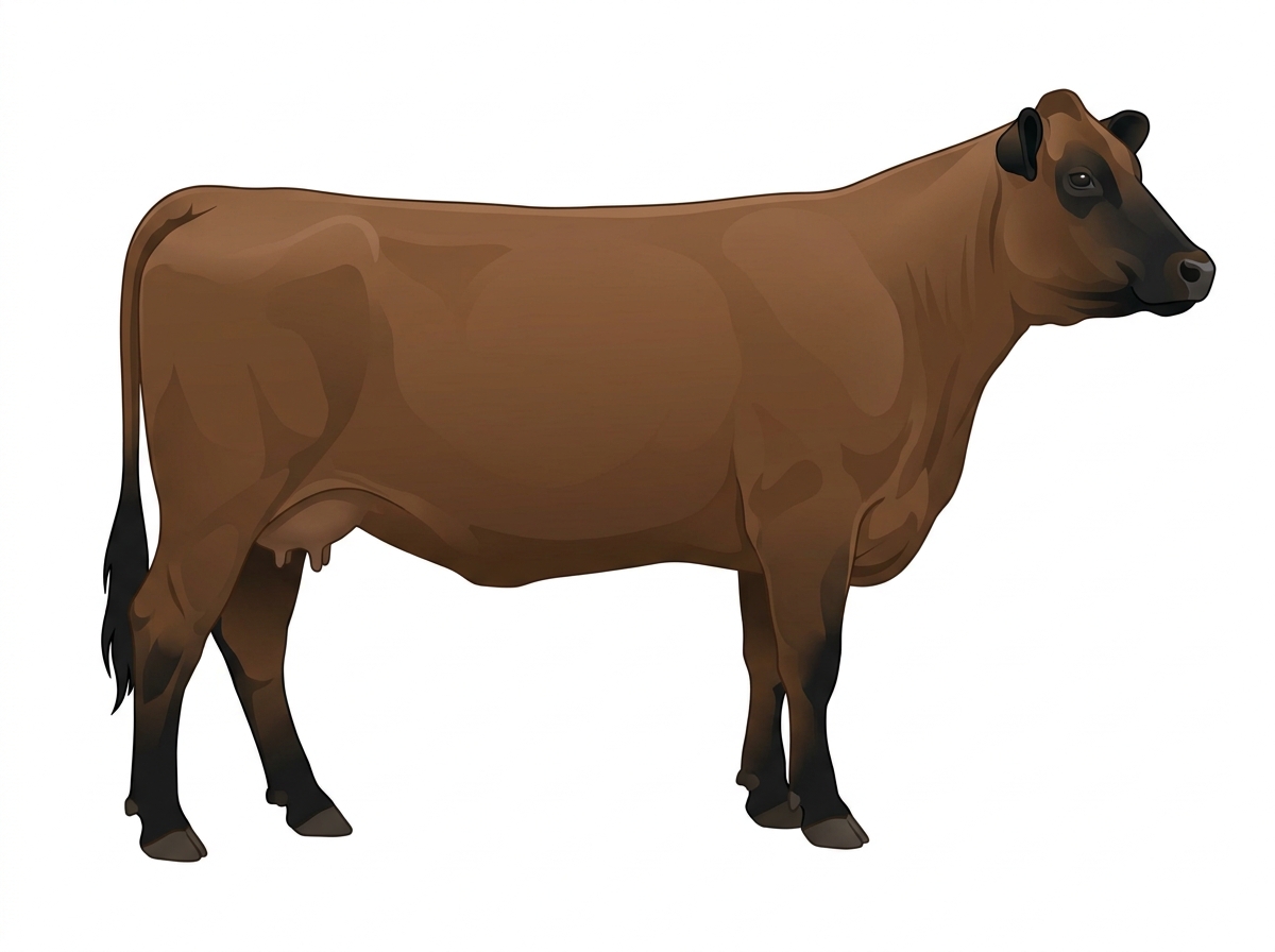 Brown with black points MaineTainer Cow