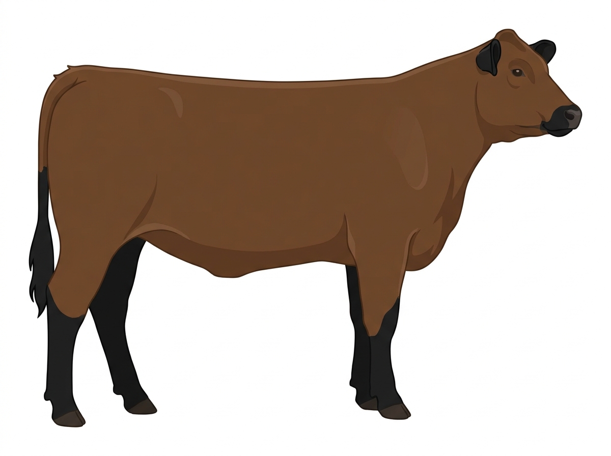 Brown with black points MaineTainer Heifer