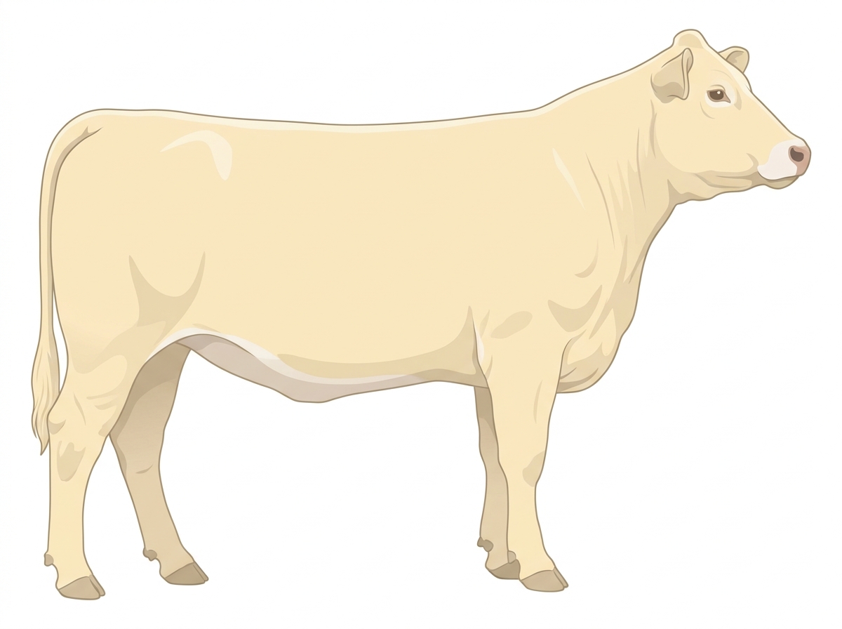 Cream with a pale muzzle ring and lighter underline MaineTainer Heifer