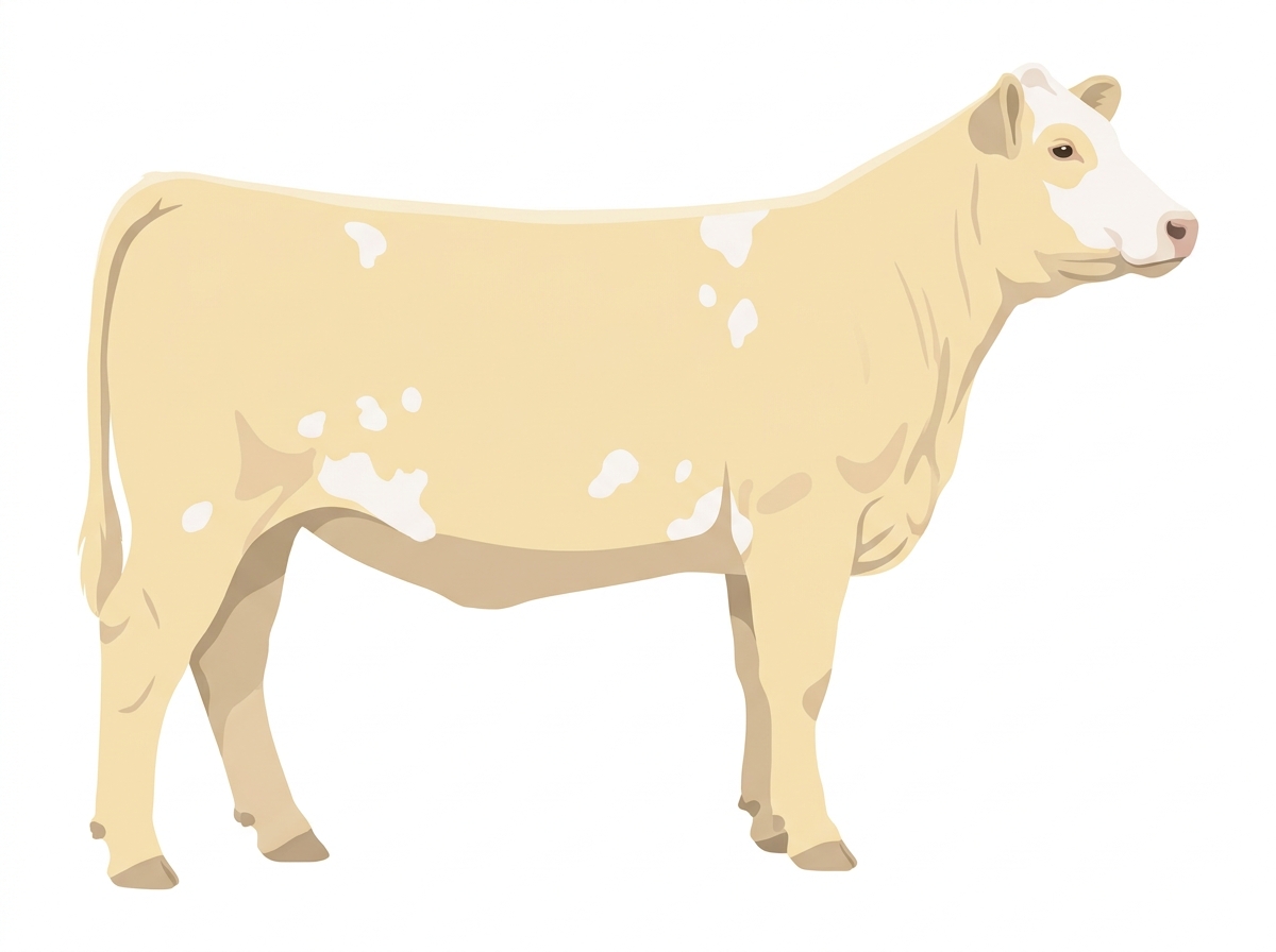 Cream with a partial white face and a few white spots MaineTainer Heifer