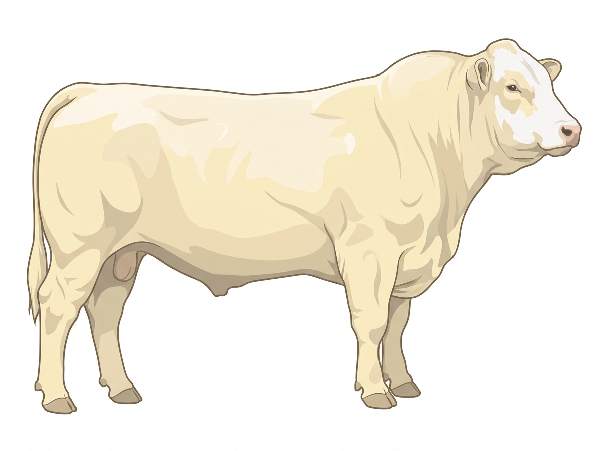 Cream with a partial white face MaineTainer Bull