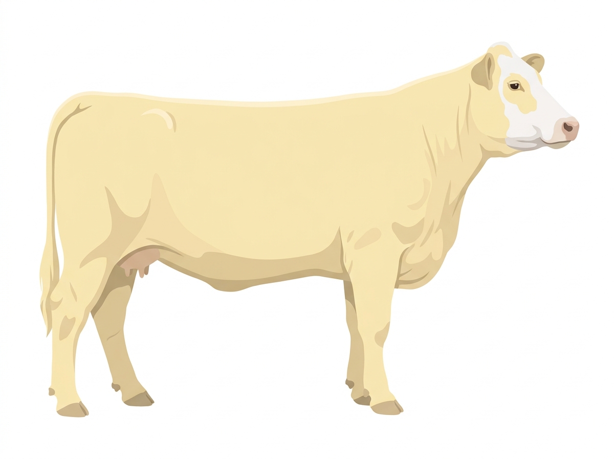 Cream with a partial white face MaineTainer Cow