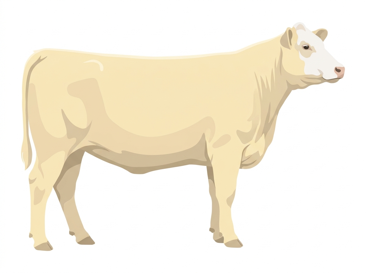 Cream with a partial white face MaineTainer Heifer