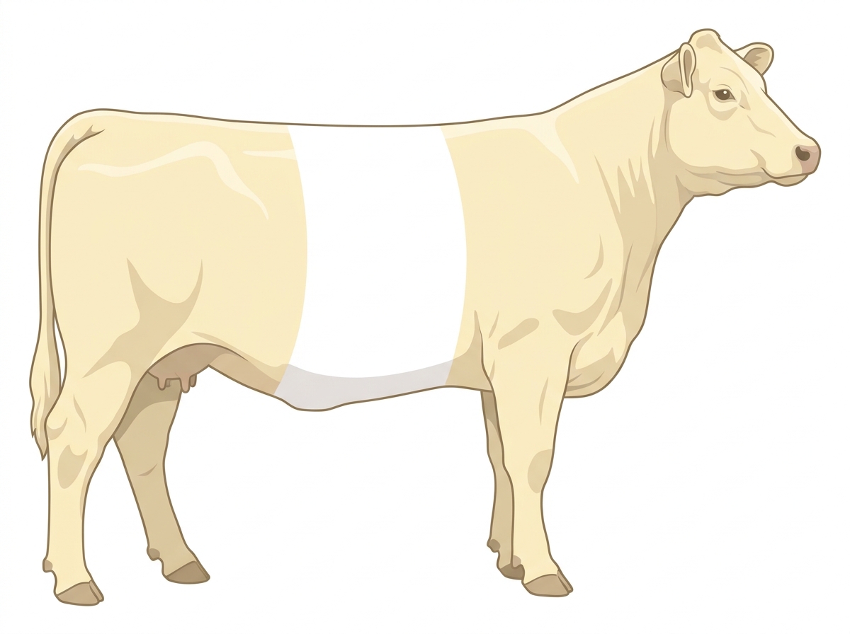 Cream with a white belt around the midsection MaineTainer Cow