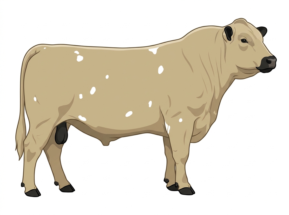 Cream with black points and a few white spots MaineTainer Bull