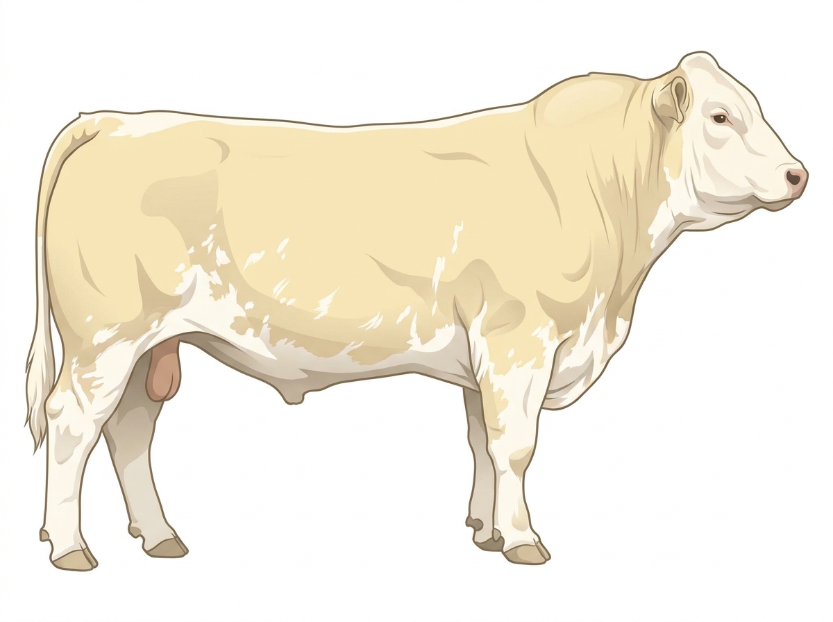Cream with ticking in the white MaineTainer Bull
