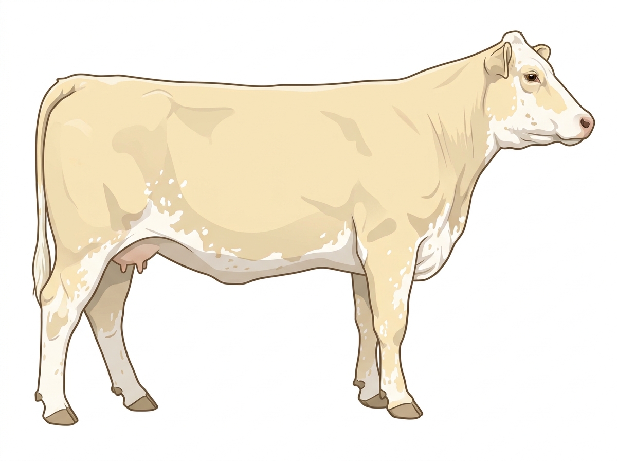 Cream with ticking in the white MaineTainer Cow