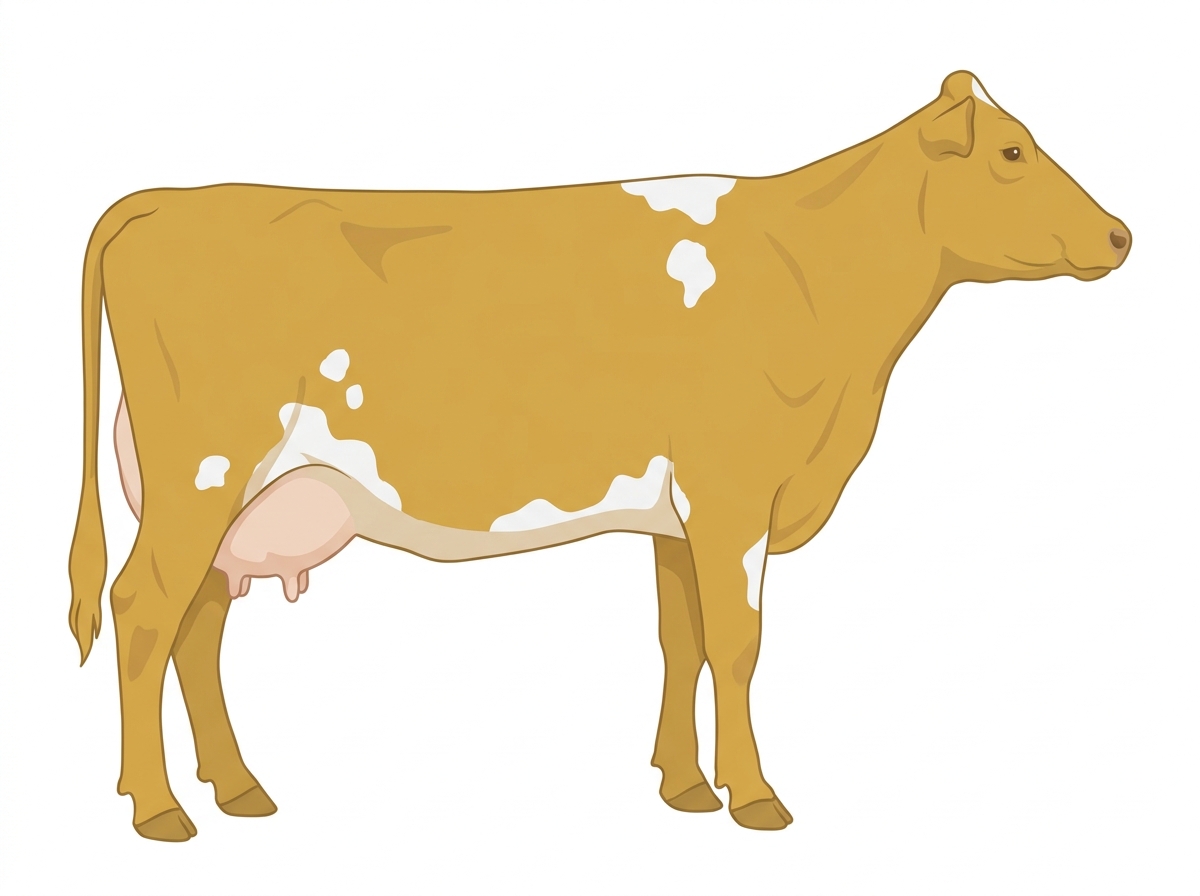 Gold with a few white spots MaineTainer Cow