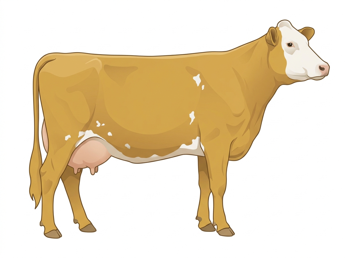Gold with a white face and a few white spots MaineTainer Cow