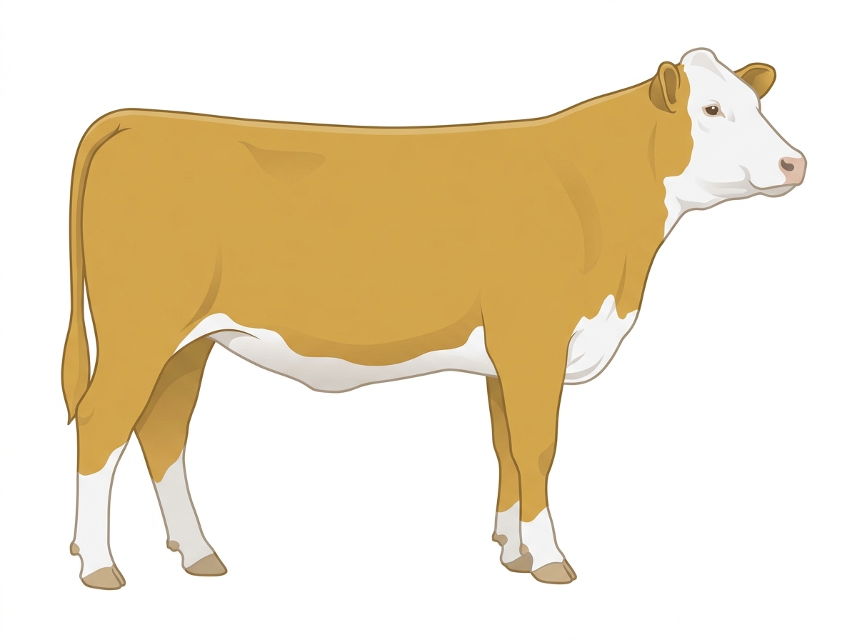 Gold with a white face MaineTainer Heifer