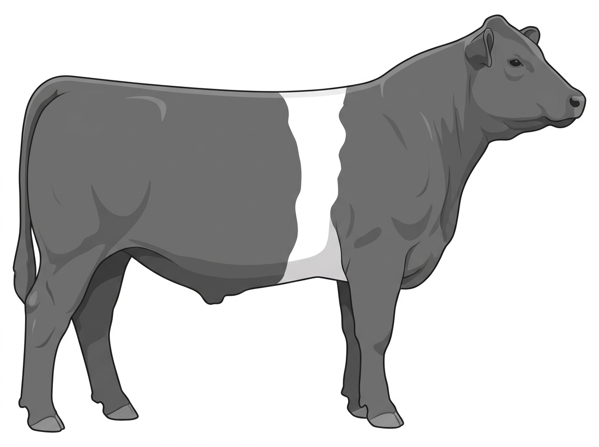 Gray with a white belt around the midsection MaineTainer Steer
