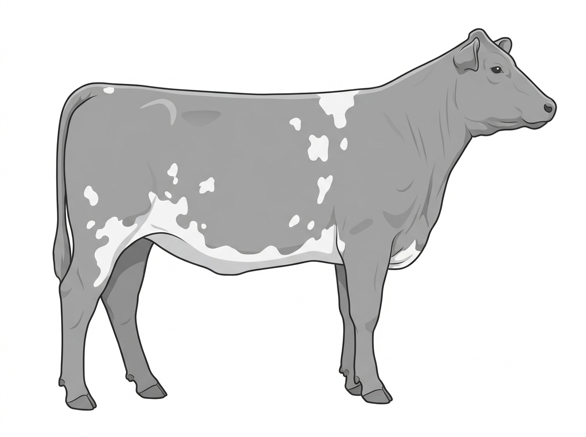 Gray with white spots MaineTainer Heifer