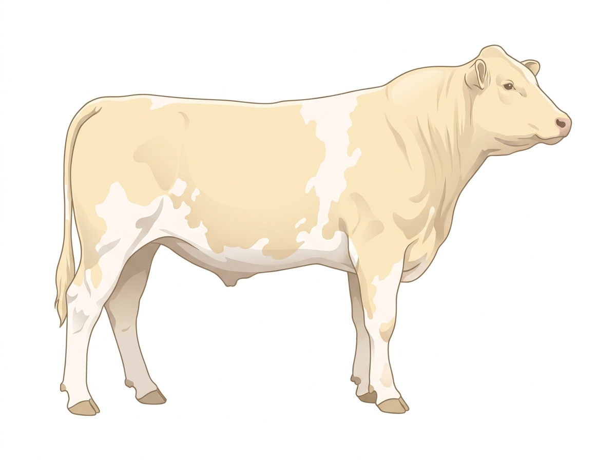 Light cream roan with a few white spots MaineTainer Bull
