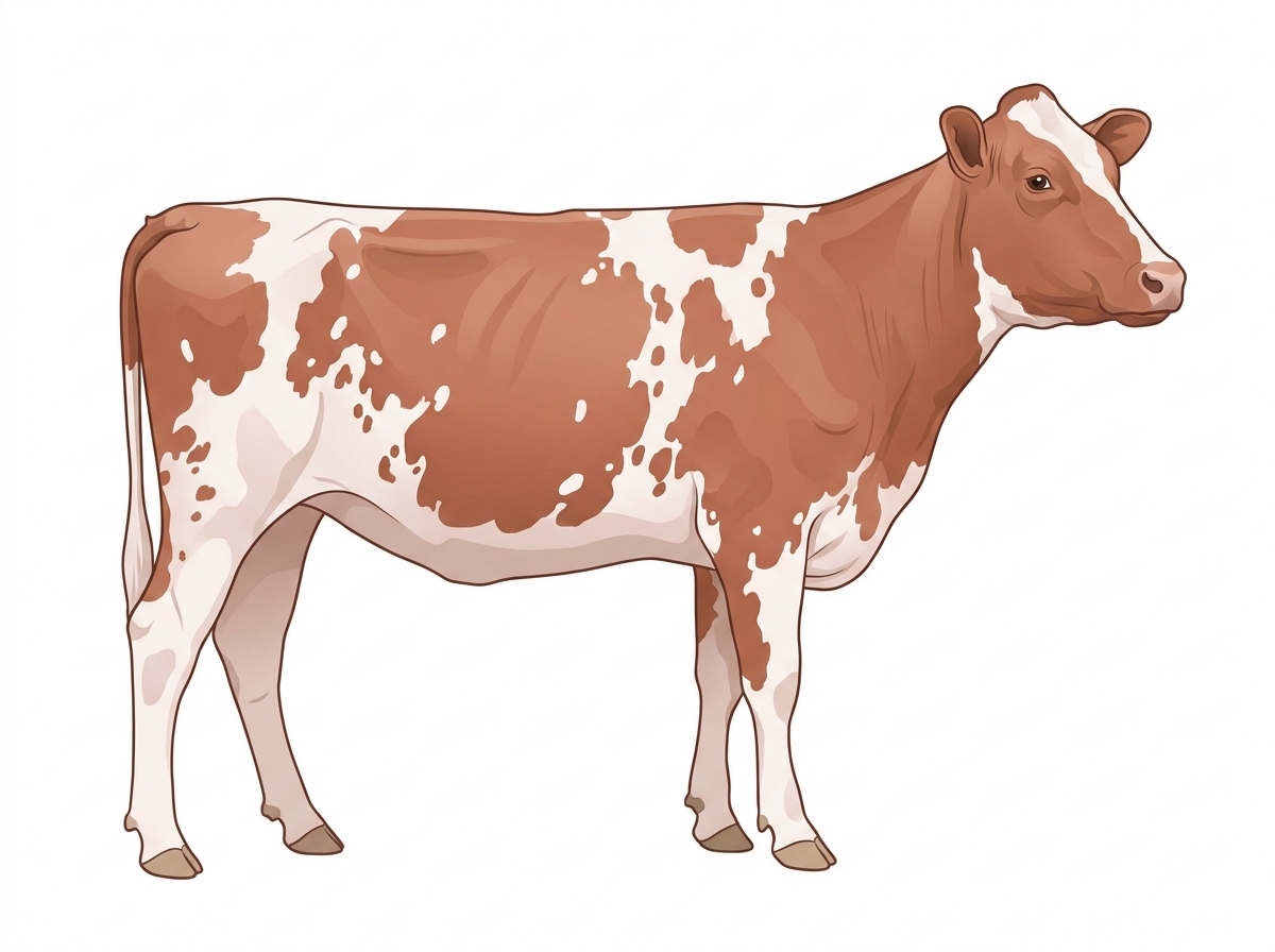Light red roan with white spots MaineTainer Heifer