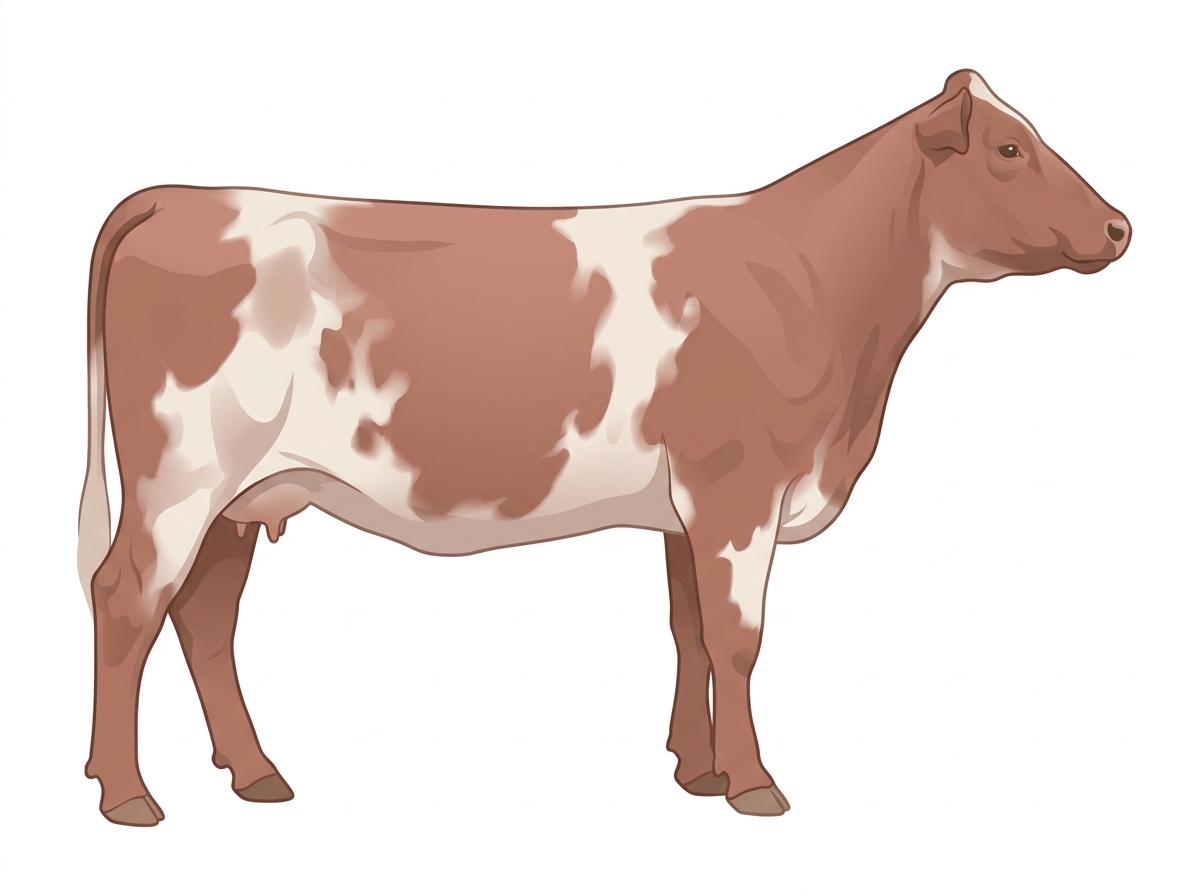 Red roan MaineTainer Cow