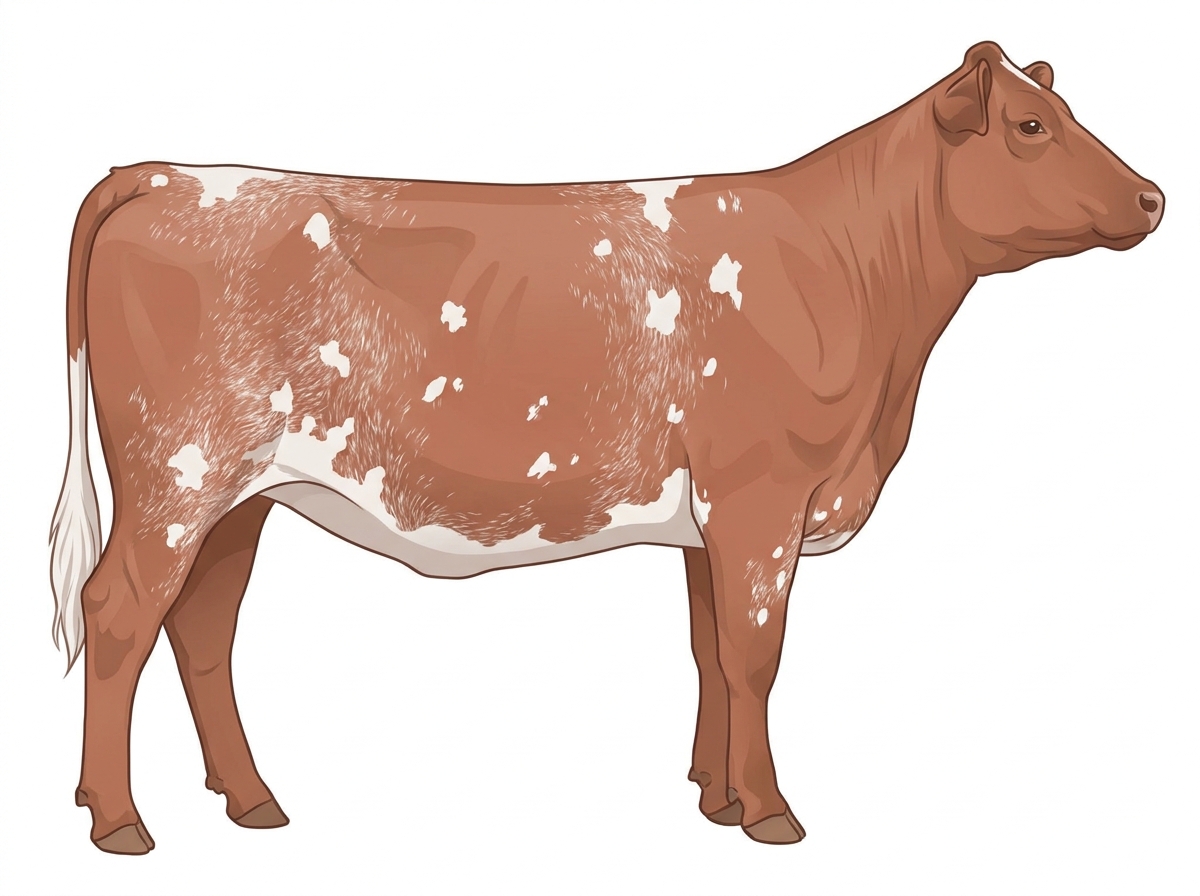 Red roan with a few white spots MaineTainer Heifer