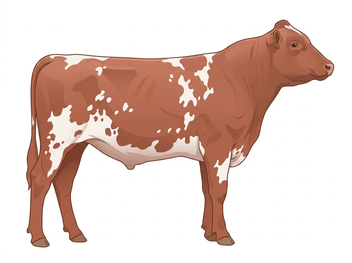 Red roan with white spots MaineTainer Bull
