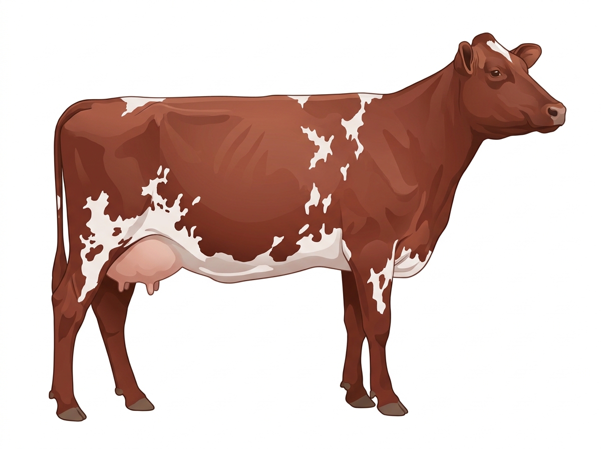 Red roan with white spots MaineTainer Cow
