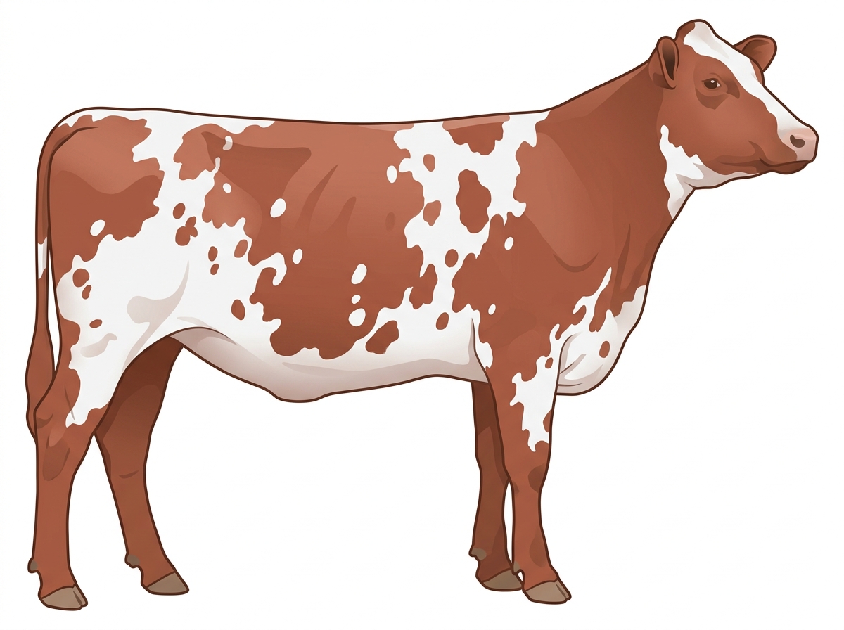 Red roan with white spots MaineTainer Heifer