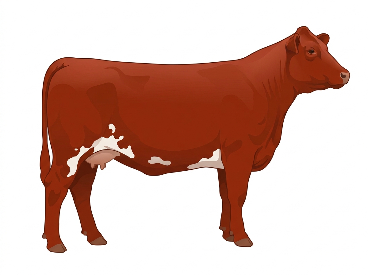 Red with a few white spots MaineTainer Cow