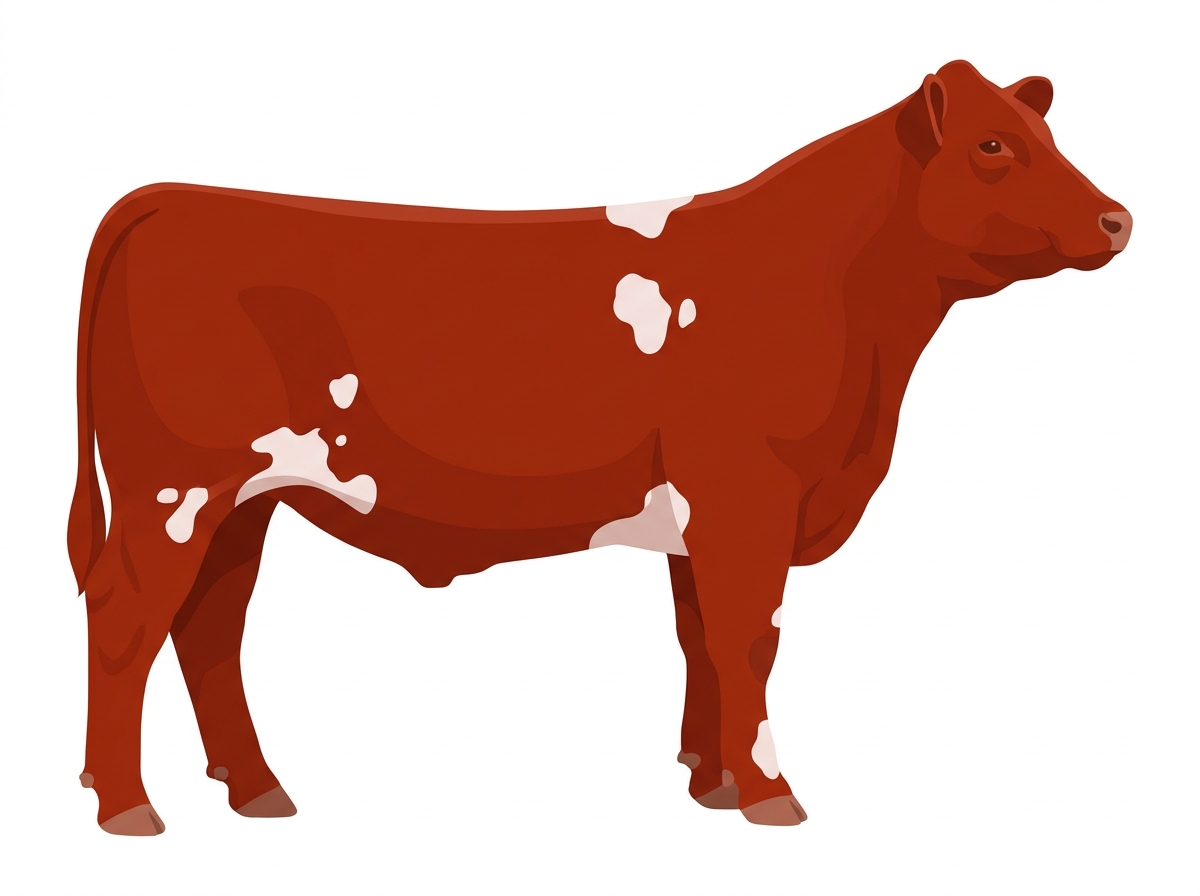 Red with a few white spots MaineTainer Steer