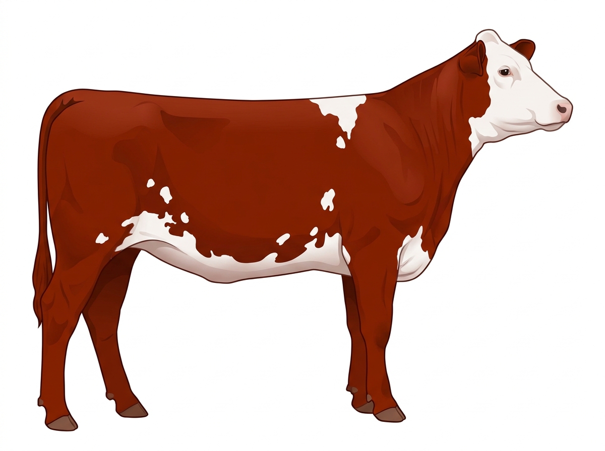 Red with a partial white face and white spots MaineTainer Heifer