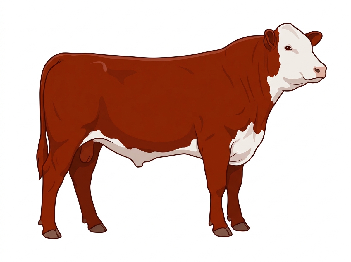 Red with a partial white face MaineTainer Bull