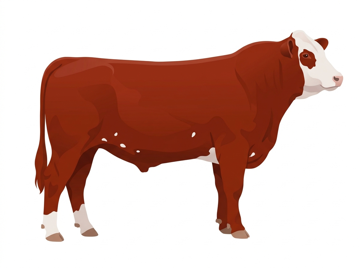 Red with a white face and a few white spots MaineTainer Bull