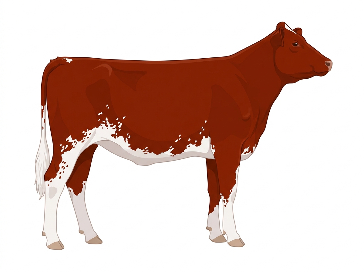 Red with ticking in the white MaineTainer Heifer