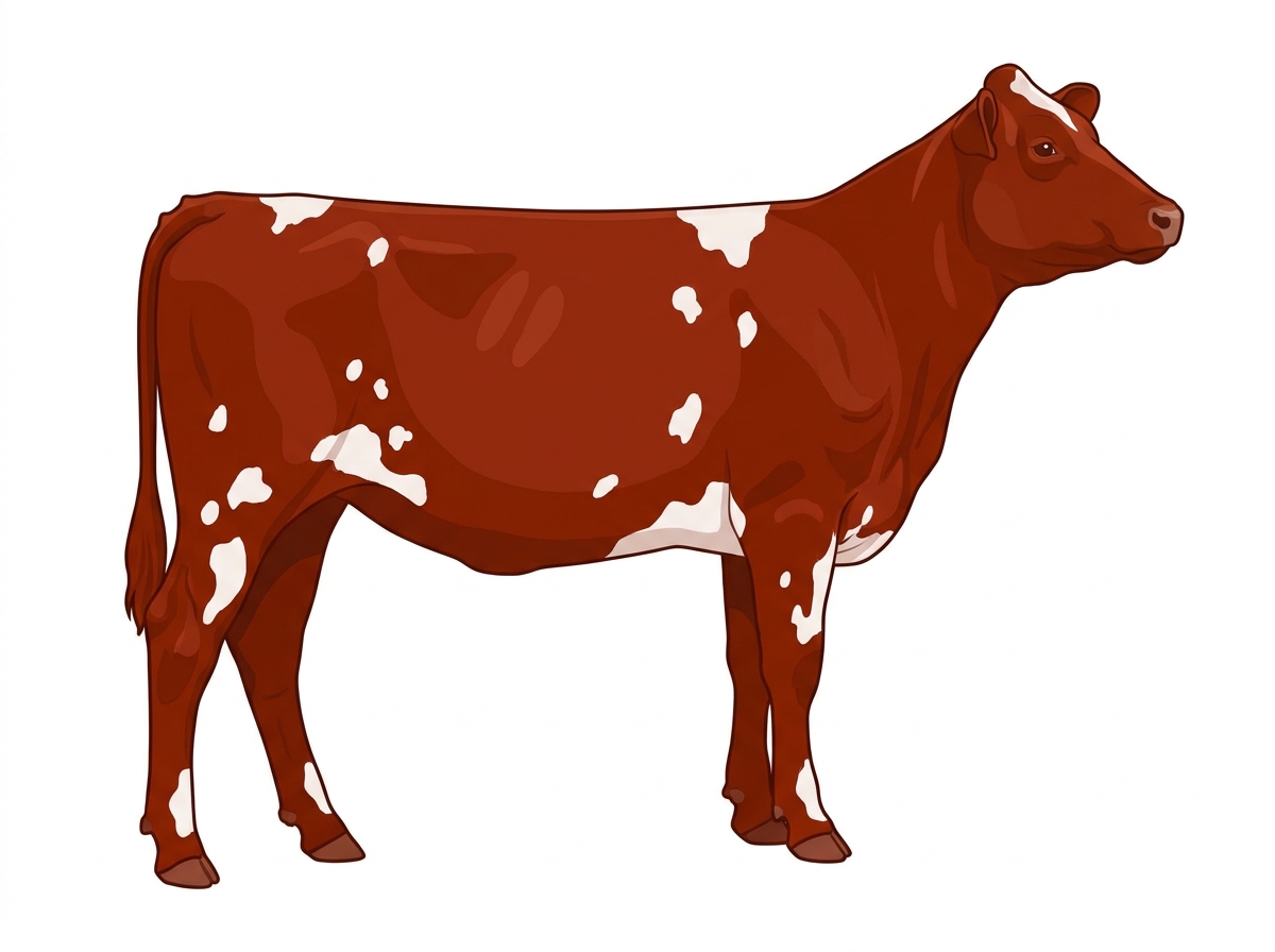 Red with white spots MaineTainer Heifer