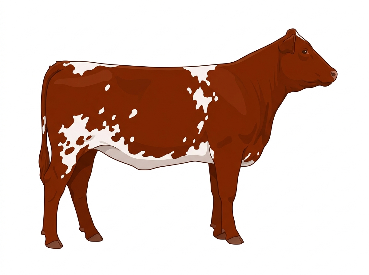 Red with white spots MaineTainer Heifer