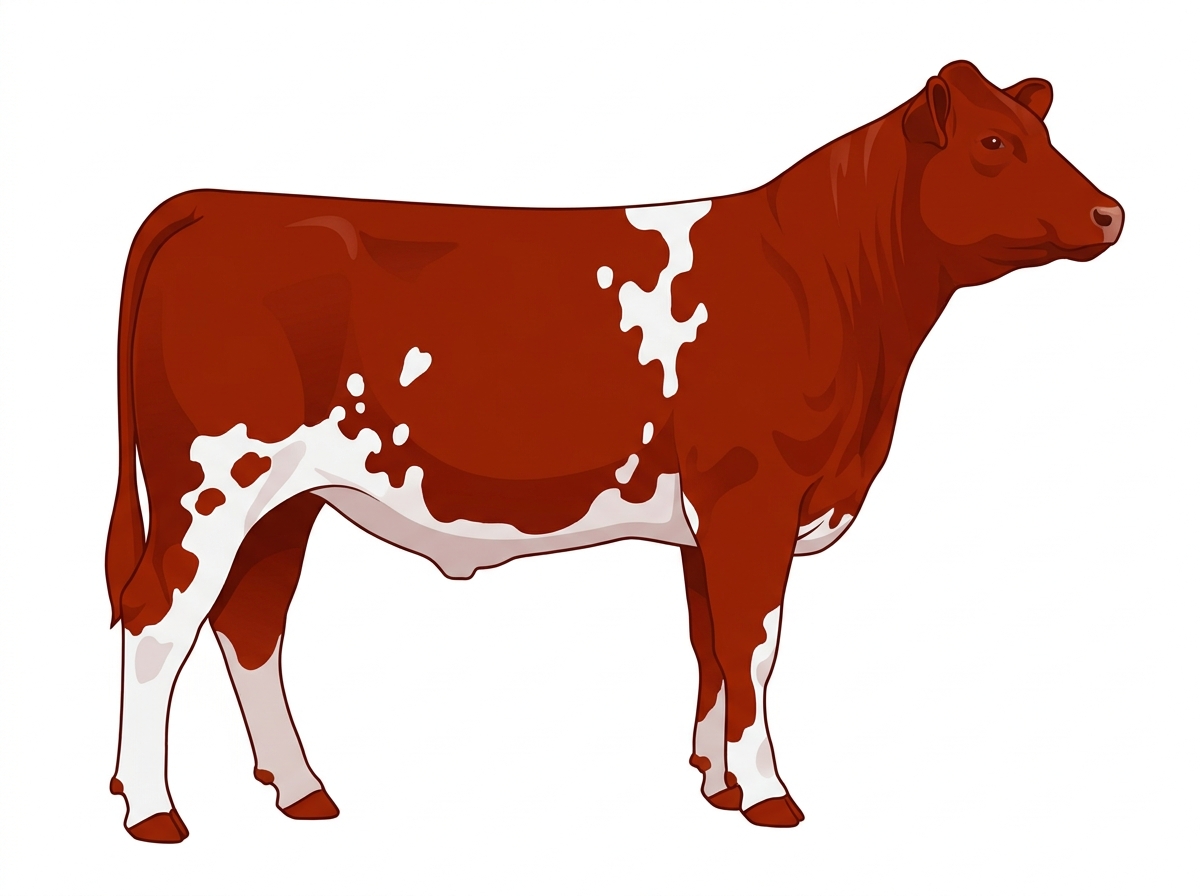 Red with white spots MaineTainer Steer