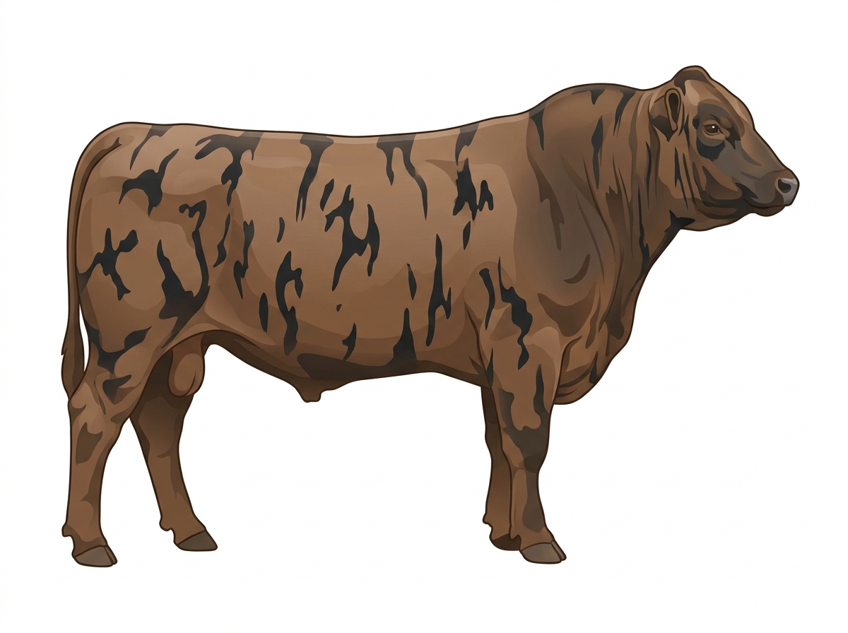 Smoky brindle with black stripes MaineTainer Bull