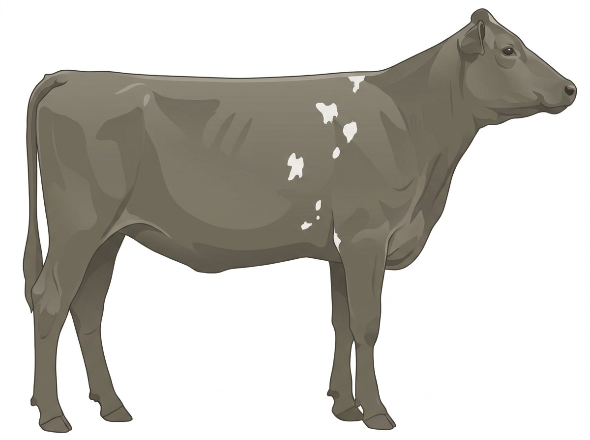 Smoky with a few white spots MaineTainer Heifer