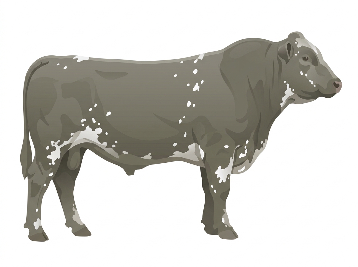 Smoky with white spots MaineTainer Bull
